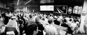Mission Control celebrates the recovery of the Apollo 13 crew